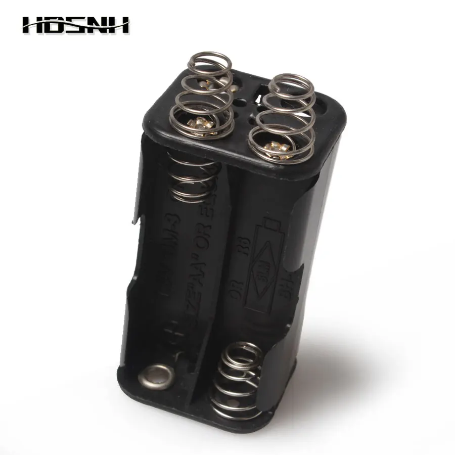 New Arrival 1pcs AA 4Slot Double Spring Holder Black Plastic Case For