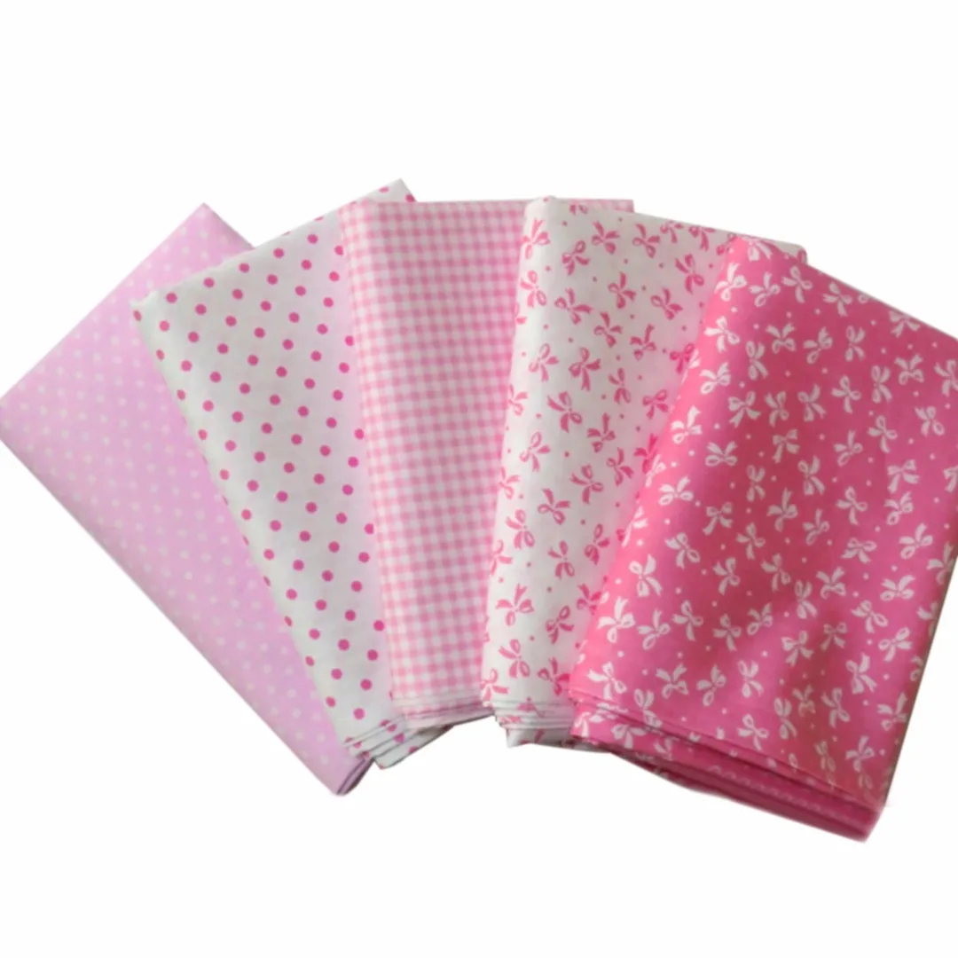9pcs Soft 100 Cotton Fabric Pink Squares Pre Cut Quilt Fabric Quarters