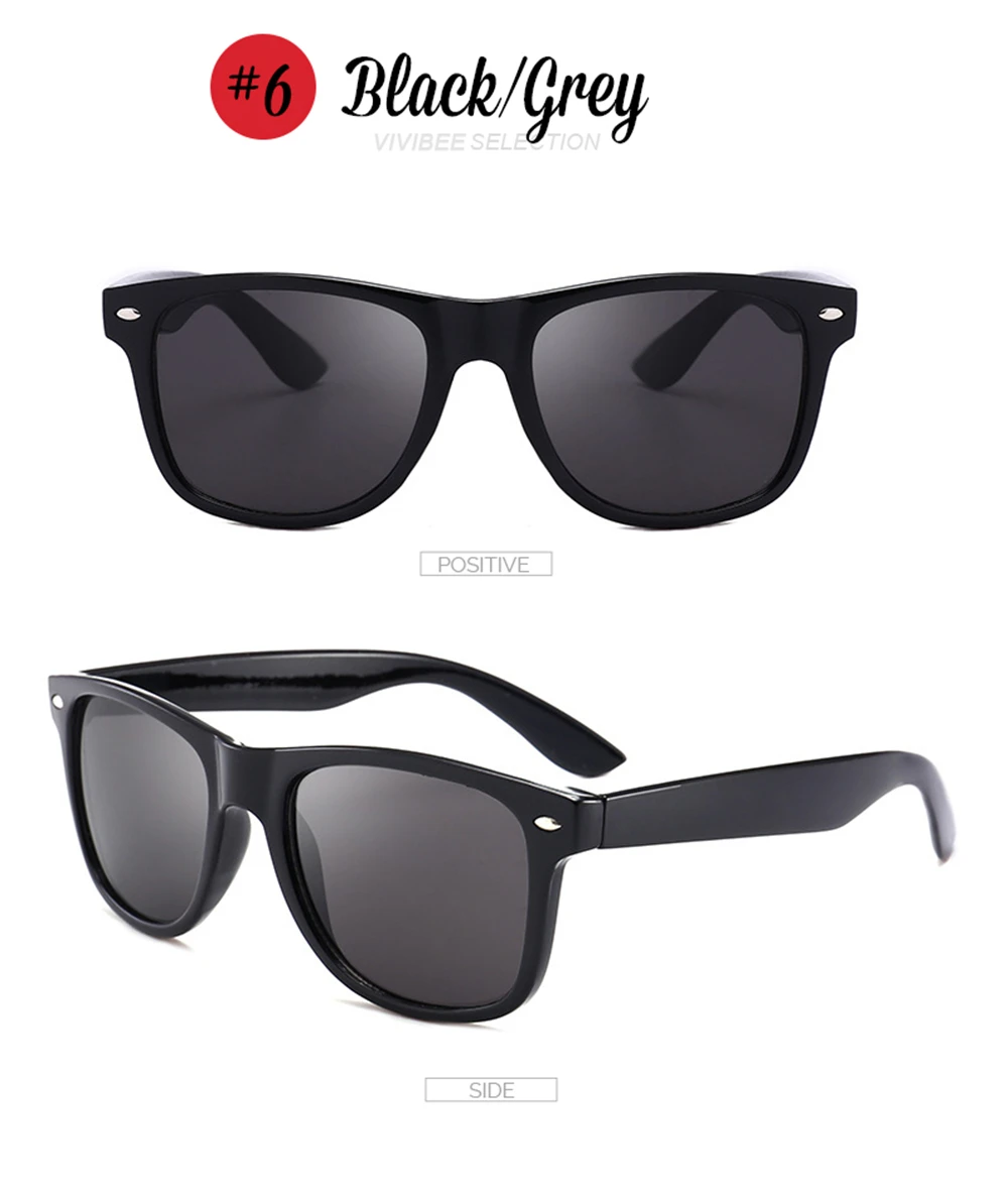 VIVIBEE, классическая черная оправа, поляризационные солнцезащитные очки для мужчин, UV400, для вождения, поляризационные линзы, Casey Neistat, зеркальные очки,, мужские s