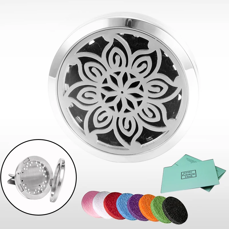 

30mm Car Perfume Aroma Locket Essential Oil Car Diffuser Locket Free 8Pcs Pads color randomly