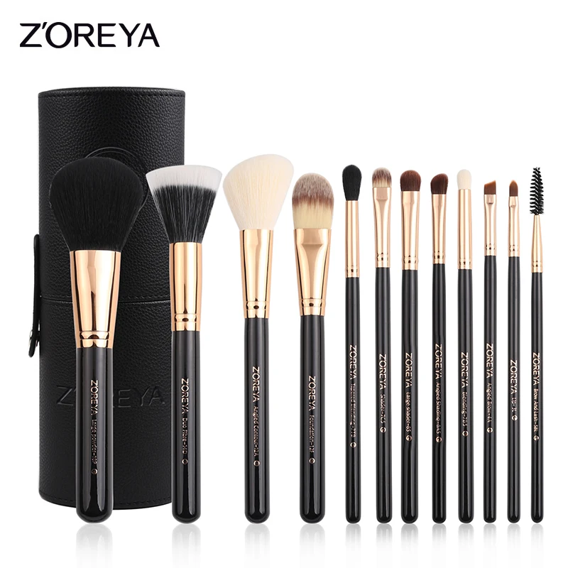 

ZOREYA 12pcs Pro Powder Makeup Brush Set Eye Shadow Beauty Eyebrow Blusher Foundation Cosmetic Make-up Brushes