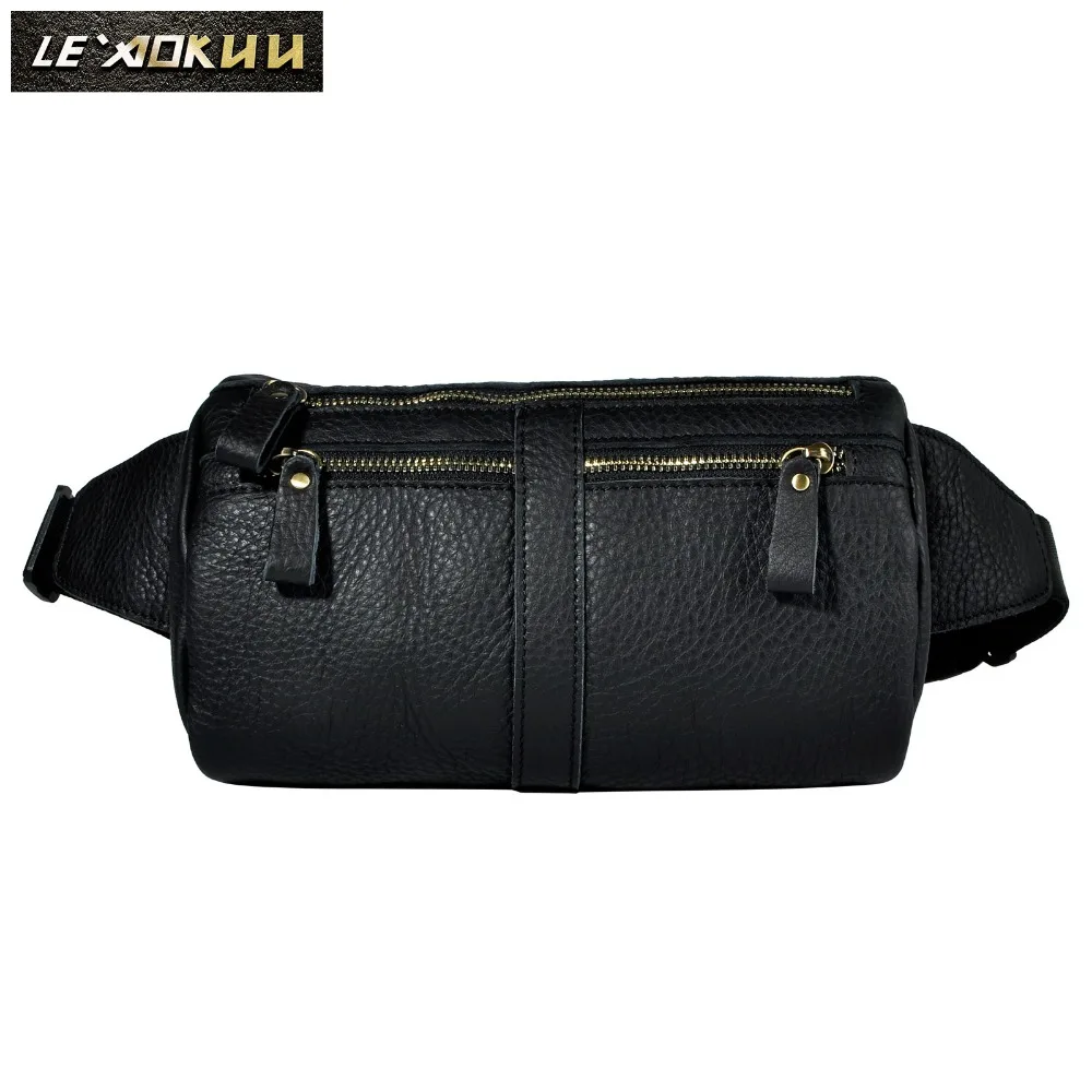 

Leather men Casual Fashion Travel Crossbody Waist Belt Bag Chest Sling Bag Cowhide Design Phone Cigarette Case Pouch 811-49b