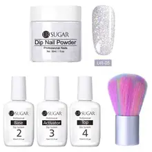 Ur Sugar 5 шт./лот погружение блеск для ногтей порошок без лампы лечения Dip система Французский маникюр с базой активатор жидкий гель комплект
