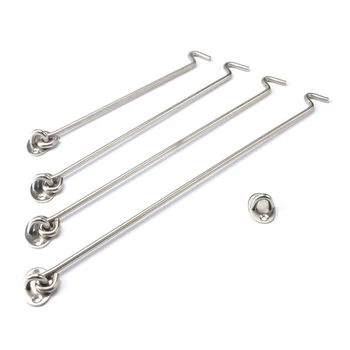 

2Pcs 248mm 10 Inch Long Old style Window Brace Windproof Hook Door Window Catch Eye Cabin Hook Fasteners Window Hook