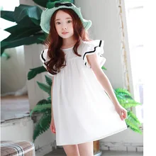 3-15Y Summer Beach Dress For Girls A Line Cotton White Big Princess Girl Children Dress Spring 3-15Y Summer Beach Dress For Girls A Line Cotton White Big Princess Girl Children Dress Spring