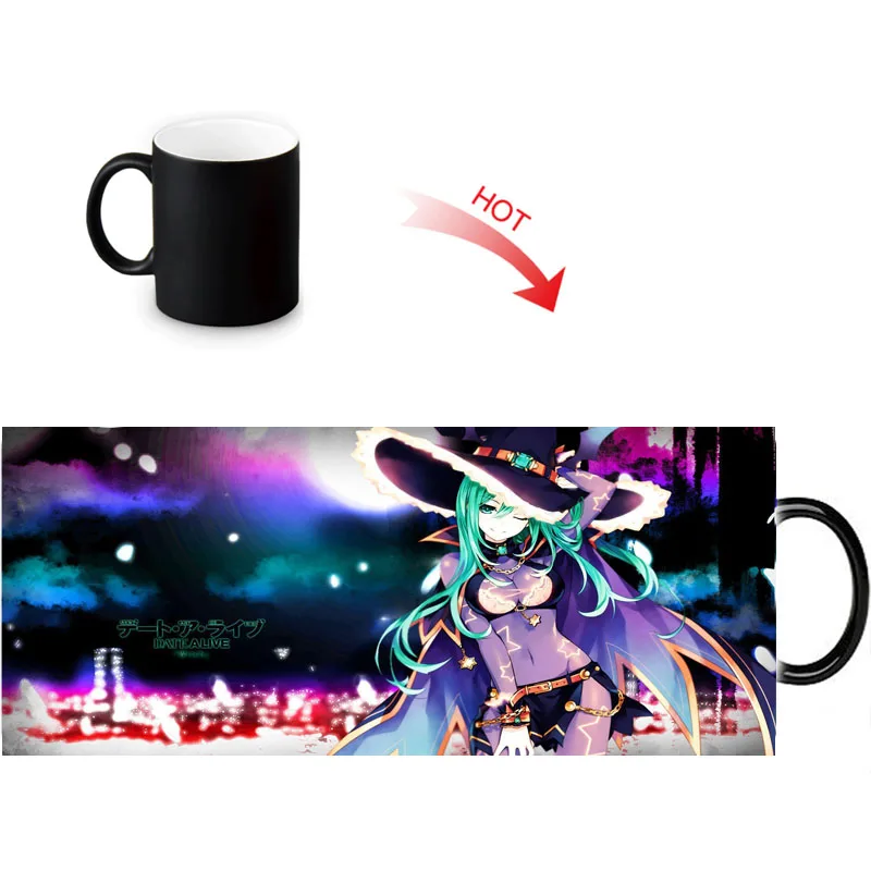 

12oz Heat Reactive Color Changing Morphing Mugs Boiling Water Sensitive Ceramic Morph Mug Custom Date A Live Tea Coffee Cup