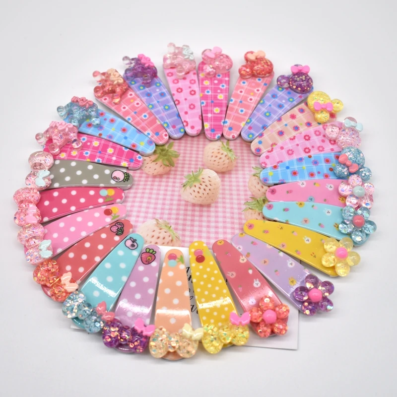

2pcs/set Cute Children Hair Clip Hair Accessories Headwear Baby Ribbon Bow Kids Baby Girls Hairpins Full Cover Clips