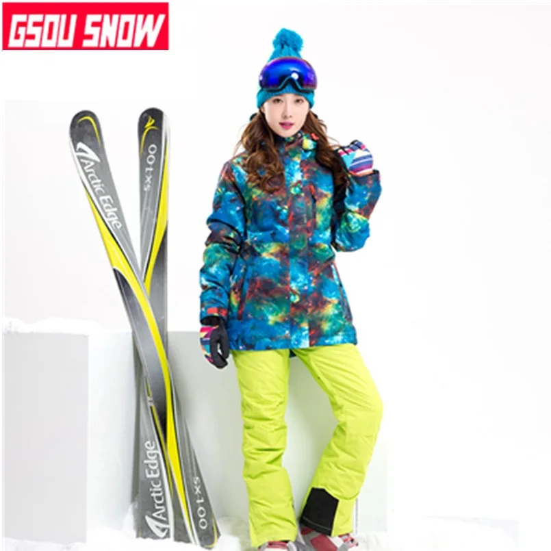 2018 الثلوج دعوى إمرأة wintersport الجبلية التزلج دعوى للنساء بدلة تزلج الإناث على الجليد سترة و بانت السيدات للماء