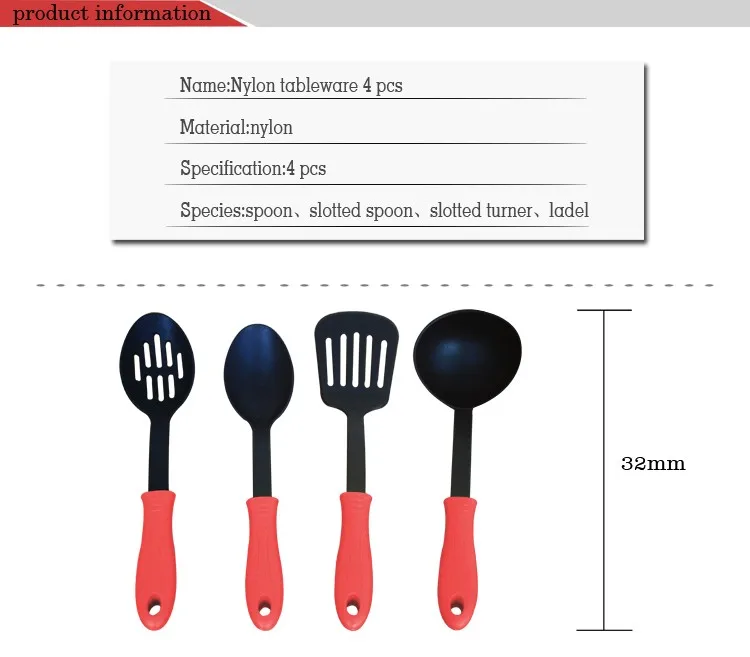 4 шт./Партия набор кухонной утвари-ложка Тернер шпатель суповая ложка-набор кухонной утвари-набор кухонных инструментов для приготовления пищи