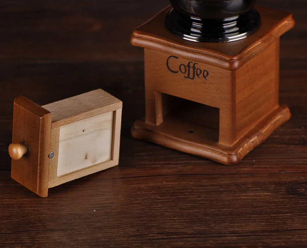 TTLIFE классическая деревянная мини ручная кофемолка из нержавеющей стали в стиле ретро мельница для специй кофе с высококачественным фарфоровым механизмом