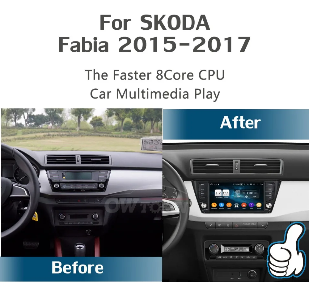 1920*1080 " ips Восьмиядерный 4 Гб+ 64 ГБ Android 9,0 автомобильный dvd-плеер для Skoda Fabia Радио Стерео gps CarPlay Parrot BT