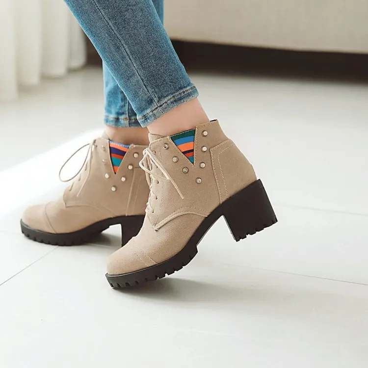 

Big Size 11 12 13 Fashion of Wearing Round-Headed Ground Velvet Thickening and Heating Coarse-heeled Martin Boots