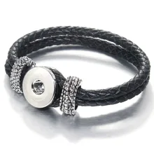 10 цветов, браслет из натуральной кожи и браслеты, ювелирные изделия для женщин и мужчин, 20 см, богемные браслеты с сердечками B189(подходят для 18 мм