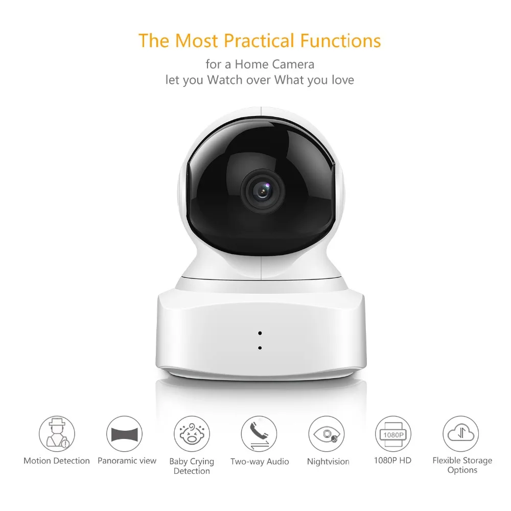  YI Cloud Home Camera 1080P HD Wireless IP Security Camera Pan/Tilt/Zoom Indoor Surveillance System 
