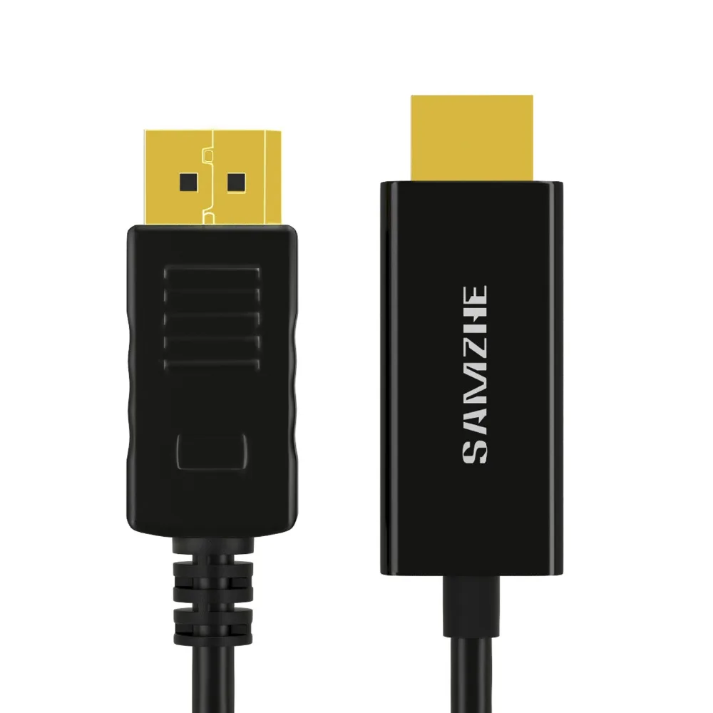 Samzhe displayport إلى hdmi تحويل كابل 1080 وعاء hd dp ذكر ل hdmi adpater كابل تحويل 1.8/3 متر لل كمبيوتر محمول العارض