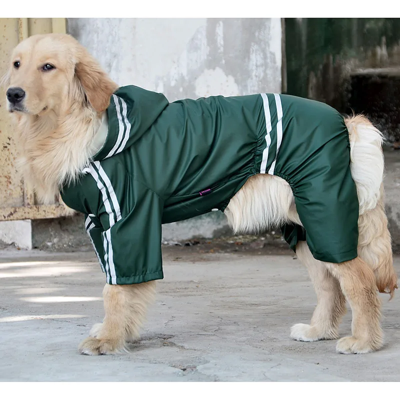 3XL 7XL Large Dog Raincoat 4 Legs Waterproof Clothing Pet Coat Apparel Large Pet Rainwear for