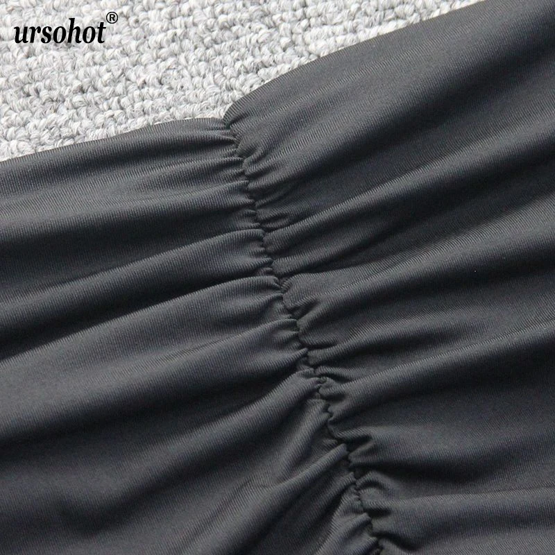 Женское Бандажное платье с v образным вырезом Ursohot на бретельках открытой спиной