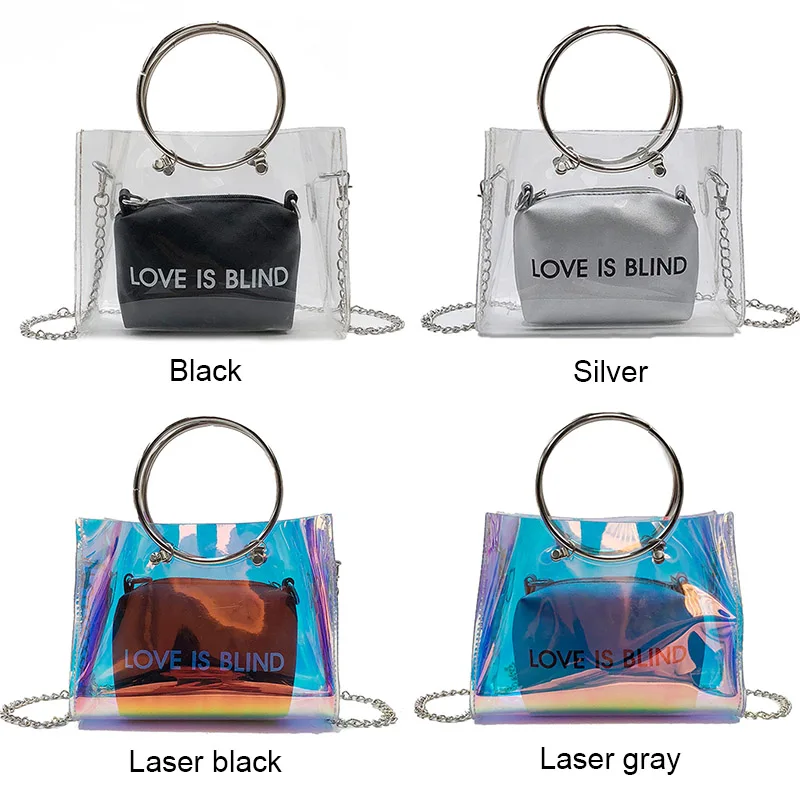 

Women's Shoulder Composite Crossbody Bag Lady Transparent PVC Fashion For Coin Money LBY2018