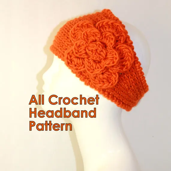 Download Crochet Headband Women's Knit Hair Band Flower Headband ...