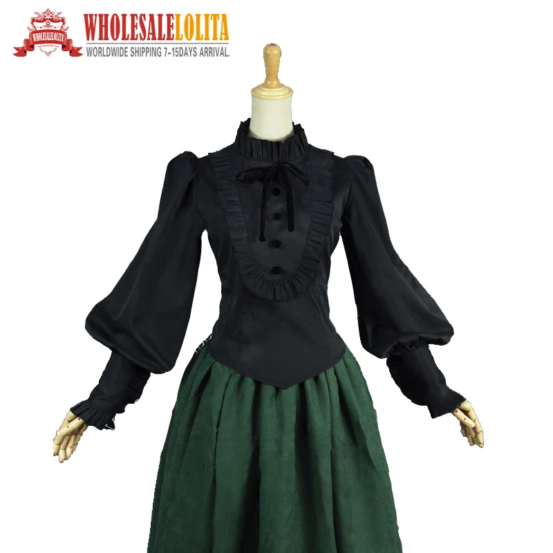 Victorian Edwardian Romantic Gothic Steampunk Black Penny Dreadful font b Blouse b font font b Shirt