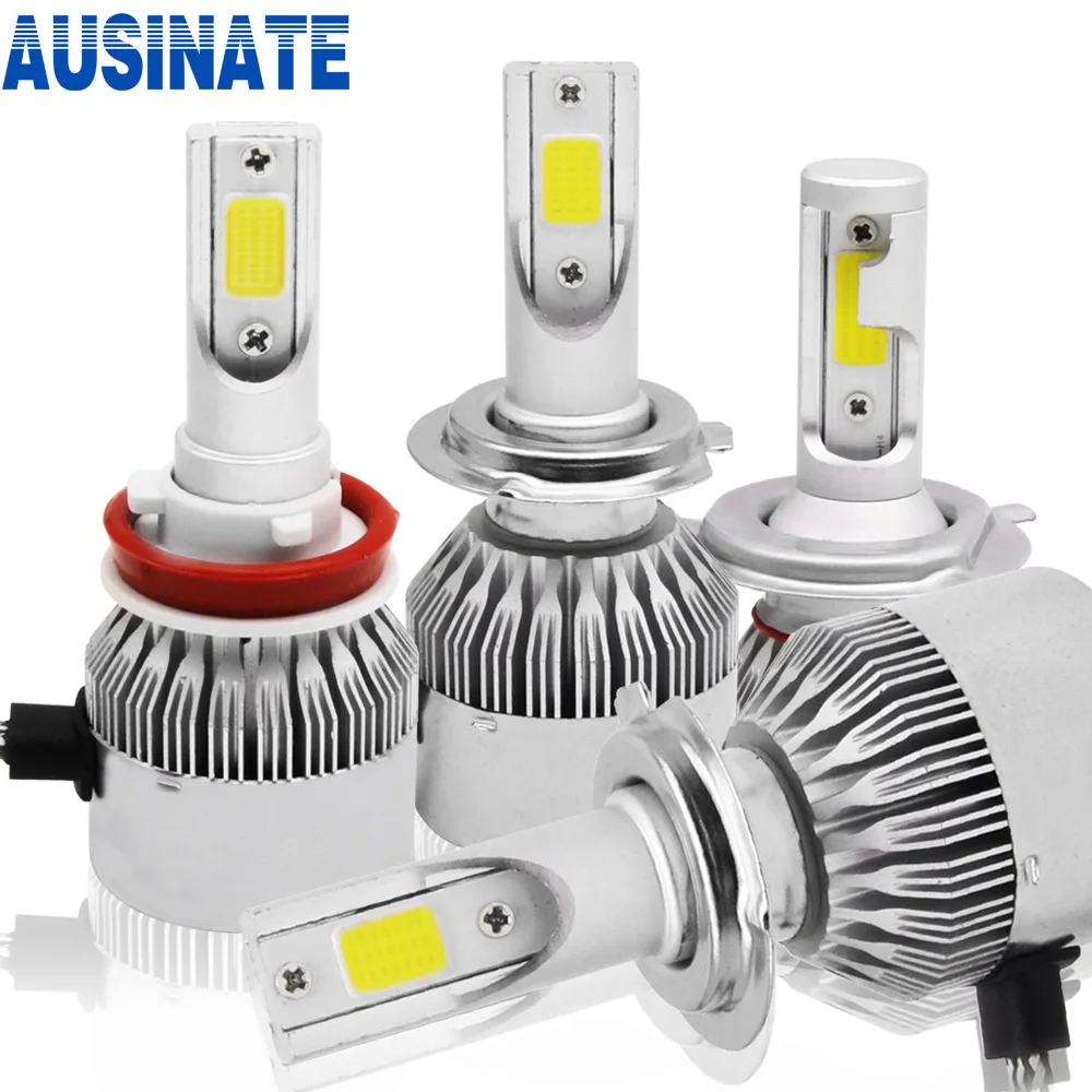 

2Pcs Turbo Led H4 H7 H1 H11 H3 H8 HB3 HB4 9005 9006 9007 Auto Car Headlight Bulb 7600lm 6000k C6 Led Automotivo Lamp Car Lights