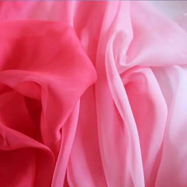 Омбре шифоновая ткань тонкая мягкая цветная струящаяся бронзовая дышащая ткань для платья 100 см* 150 см - Цвет: red