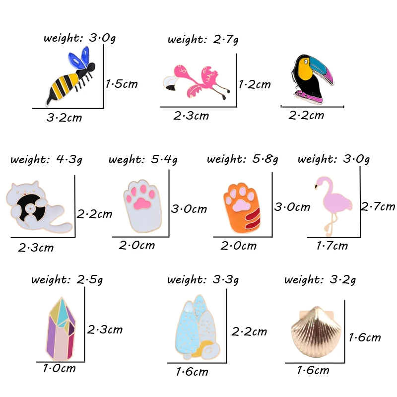 Металлическая брошь, брошь с животными, птицами, кошками, ракушками, собаками, когтями, карандашами, эмалированными булавками, милыми нагрудными пуговицами, Kawaii, значок, броши, ювелирные изделия, аксессуары