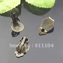 10 мм винтажный антикварный бронза медь пустой лоток площадку основы стад серьги-клипсы своими руками камея кабины Jewellry настройки выводы