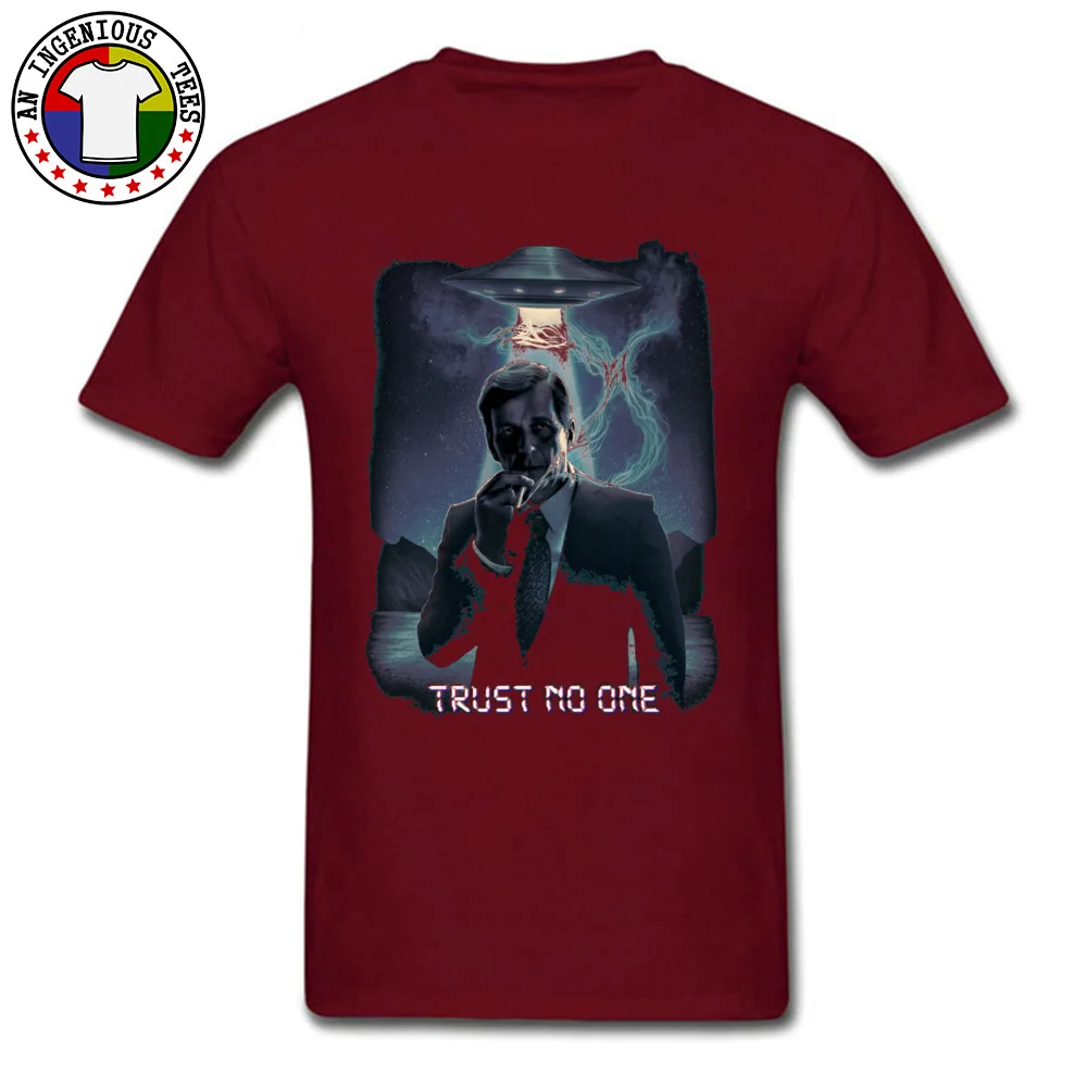 Europe Group Father Day Cotton O Neck Men Tops Shirts Funny Tops Shirt Slim Fit Short Sleeve Tshirts Wholesale Trust no one Cigarette Smoking Man 4132 maroon
