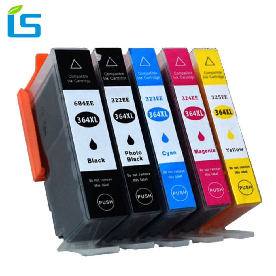 

5Pcs/set 364xl compatible replacement for HP 364 xl Ink for Deskjet 5510 5515 6510 7510 B8550 B209a B209c B210a B210c C309a/n