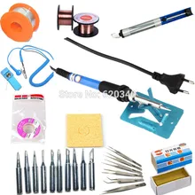 60 Вт Регулируемая температура Электрический припой паяльник ремонт сварочный набор пинцет/паяльный наконечник 220 или 110 В