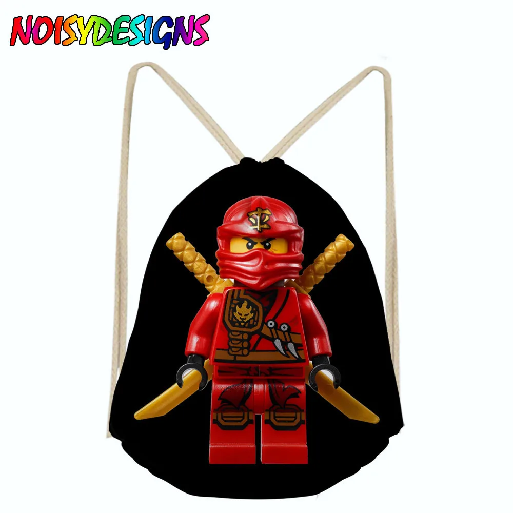 Ninjago пик игры печатных милый мультфильм Drawstring сумка Для женщин рюкзак женский Путешествия Пляж хранения сумки для школьниц Bagpack