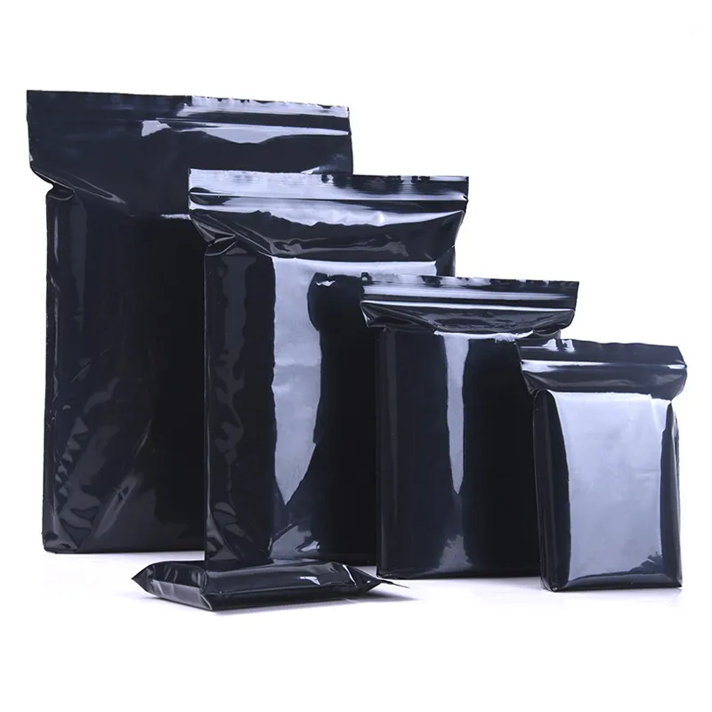 Black Plastic Ziplock Valve Bag Self Seal Reclosable Zip Lock Zipper