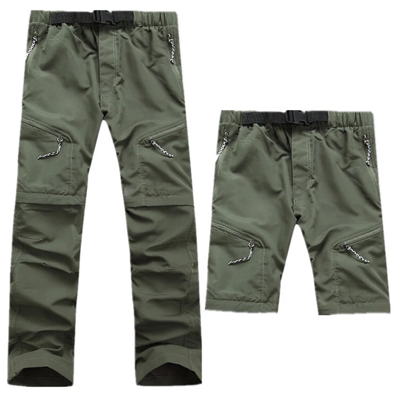 

Quick Dry Outwear Pants Men Removable FishingHikingCamping Breathable Pants Men UV Protection Pant Active army Trousers