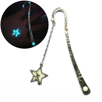 

Star Flying Man Whale Tail Bookmark Luminous Glow In The Dark Metal Book Marker Gifts