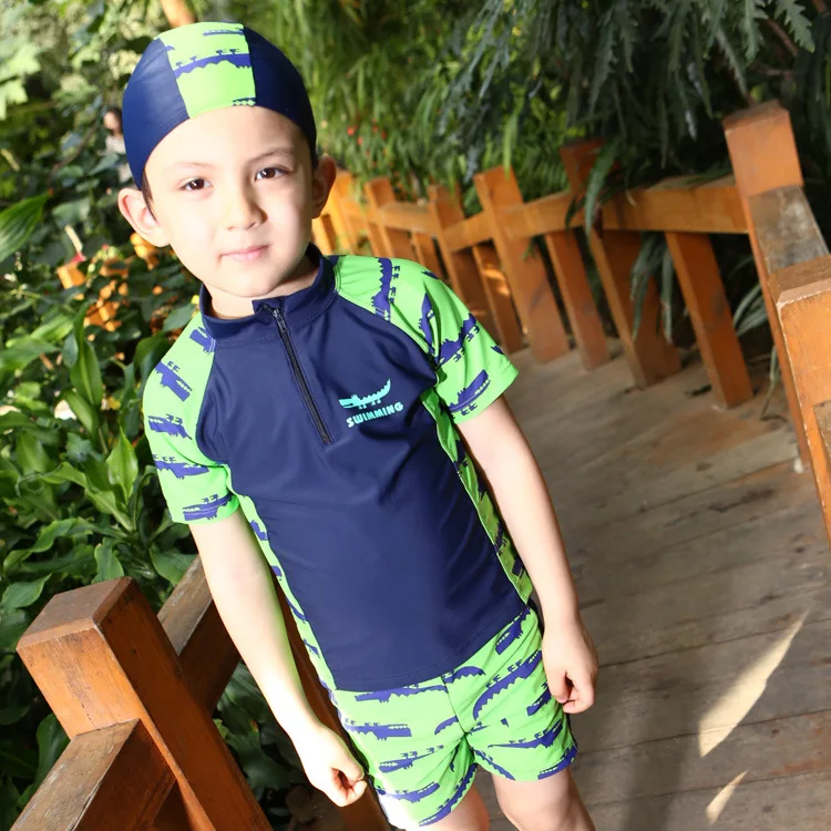 2015 Limited Baby Boy Swimsuit Children Two Piece Swimming Sets Kids Swimwear Spandex Nylon Rush
