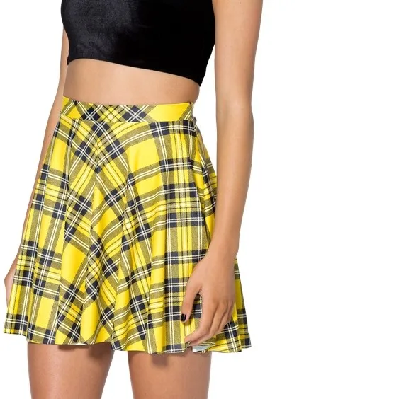 England Style Red Plaid Print Women Pleated Mini Skirts Red Yellow ...