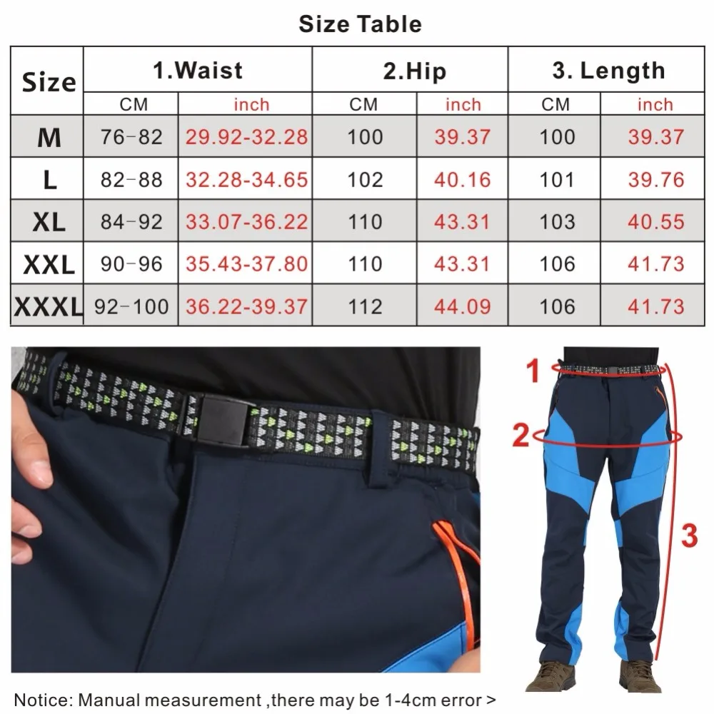 Facecozy de los hombres de invierno de lana pantalones de senderismo Trekking Camping al aire libre ropa deportiva hombre Patchwork Softshell pantalones a prueba de viento cálido pantalón