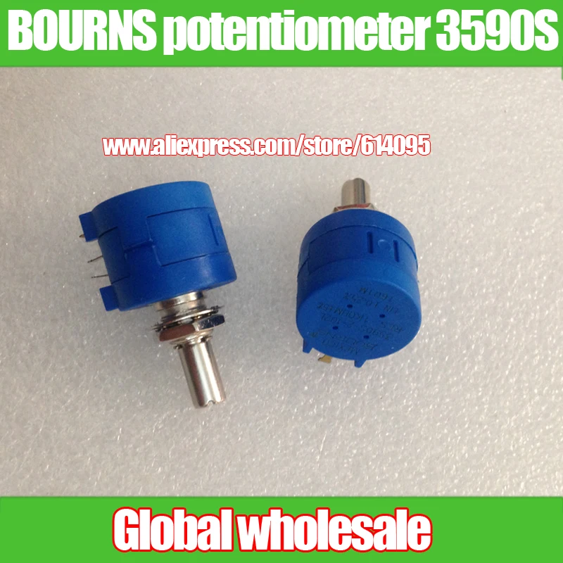 

2pcs BOURNS Multi-turn wire potentiometer 3590S-2-1K 2K 5K 10K 20K 50k 100k / 10 turn Handle Diameter: 6.35MM
