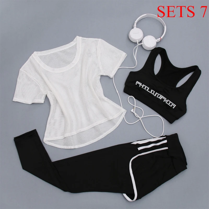 Women Sportwear 3 Pieces Suits Fitness Yoga Set T-Shirt&Bra&Shorts Sport Set Gym Clothes Sport Wear Training Suit Running,ZF197