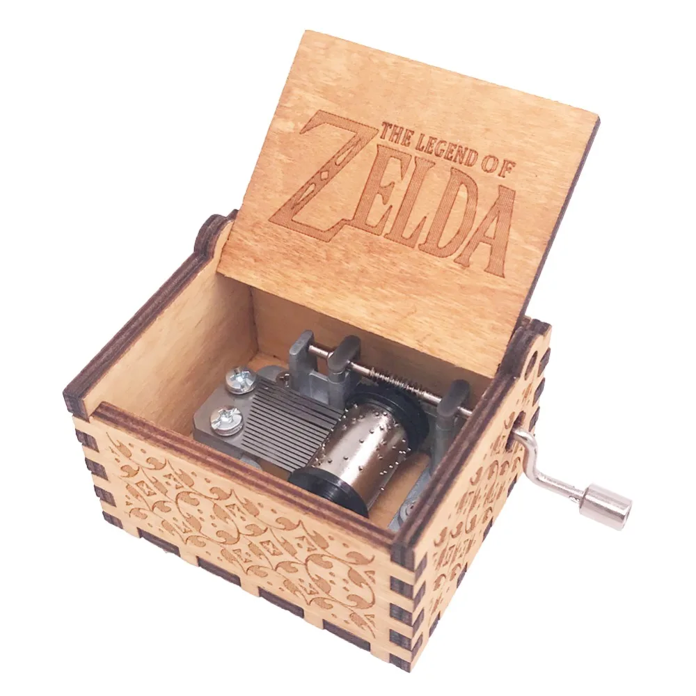 Легенда Zelda музыкальная шкатулка рукоятка музыкальная шкатулка резного дерева музыкальный подарок Рождественский подарок, играть Zelda: песня штормы от Окарины время