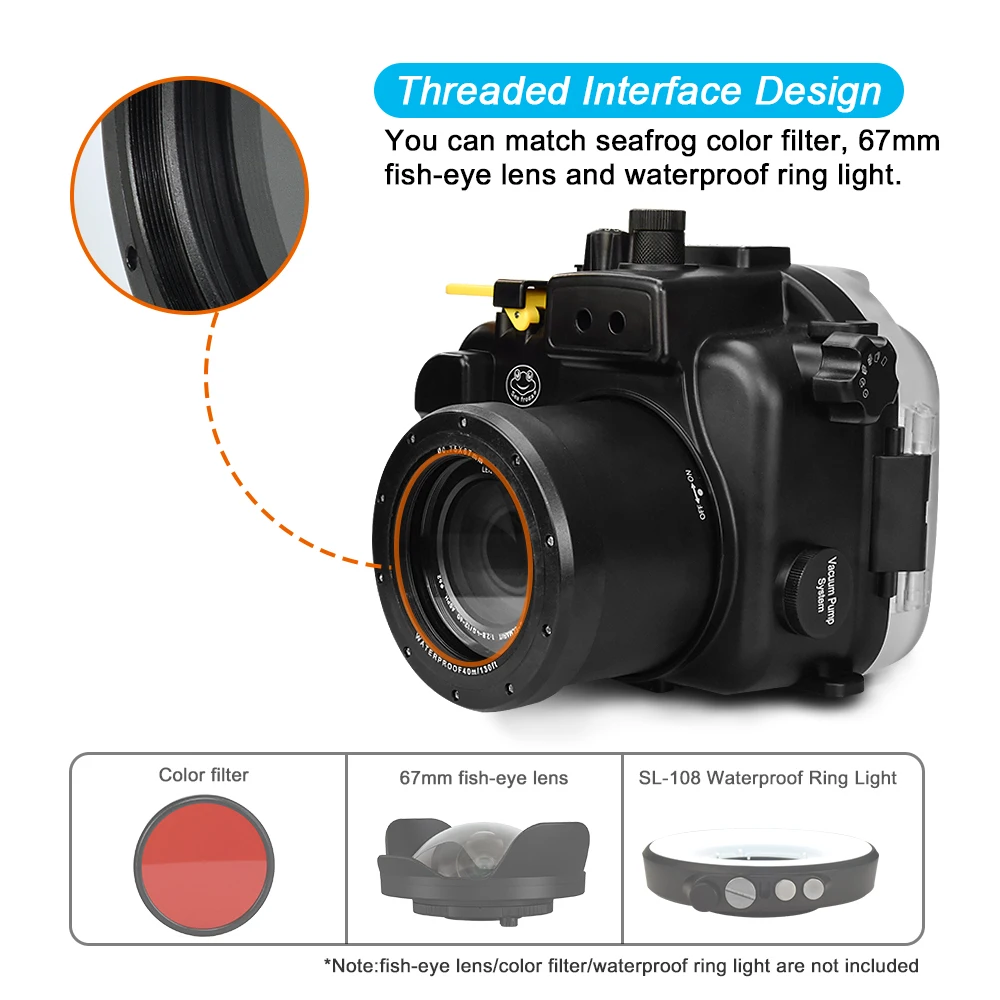 Underwater Sport Camera accessory Case Waterproof Housing Shoot bright Colorful Photo Diving Depth 40m Support All Function Box bag (10)