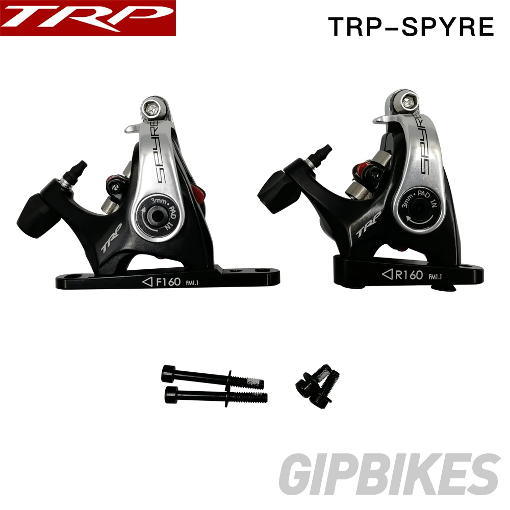 

TRP Spyre Flat Mount Mechanical Dual Side Actuation Road Disc Brake Caliper SPYRE Front Rear 160mm calipers w/ or w/o Rotor