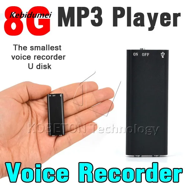 

Kebidumei Smallest 8GB Professional Voice Recorder Digital Audio Mini Dictaphone + MP3 Player Recorder Pen Dictaphone