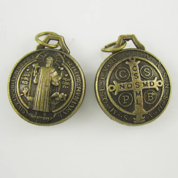

50pcs of Antique Bronze Blessing Saint Benedict Jubilee Medal Pendant