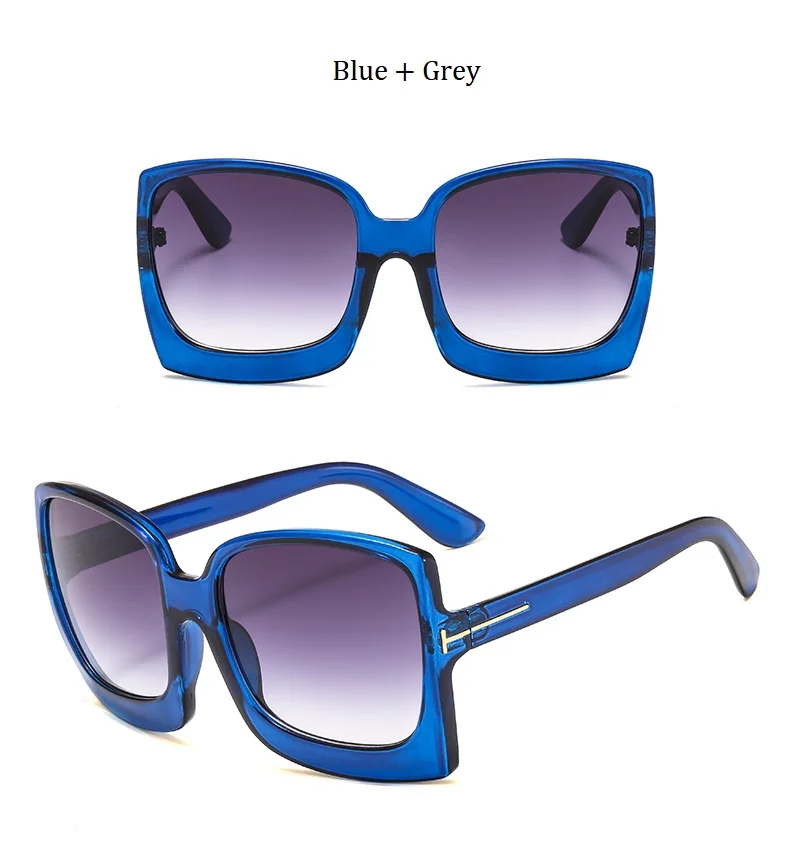 Летний стиль женские Брендовая Дизайнерская обувь Т-образная рама солнцезащитные очки Для женщин Винтаж роскошные квадратные солнцезащитные очки для женщин, большие размеры оттенков UV400