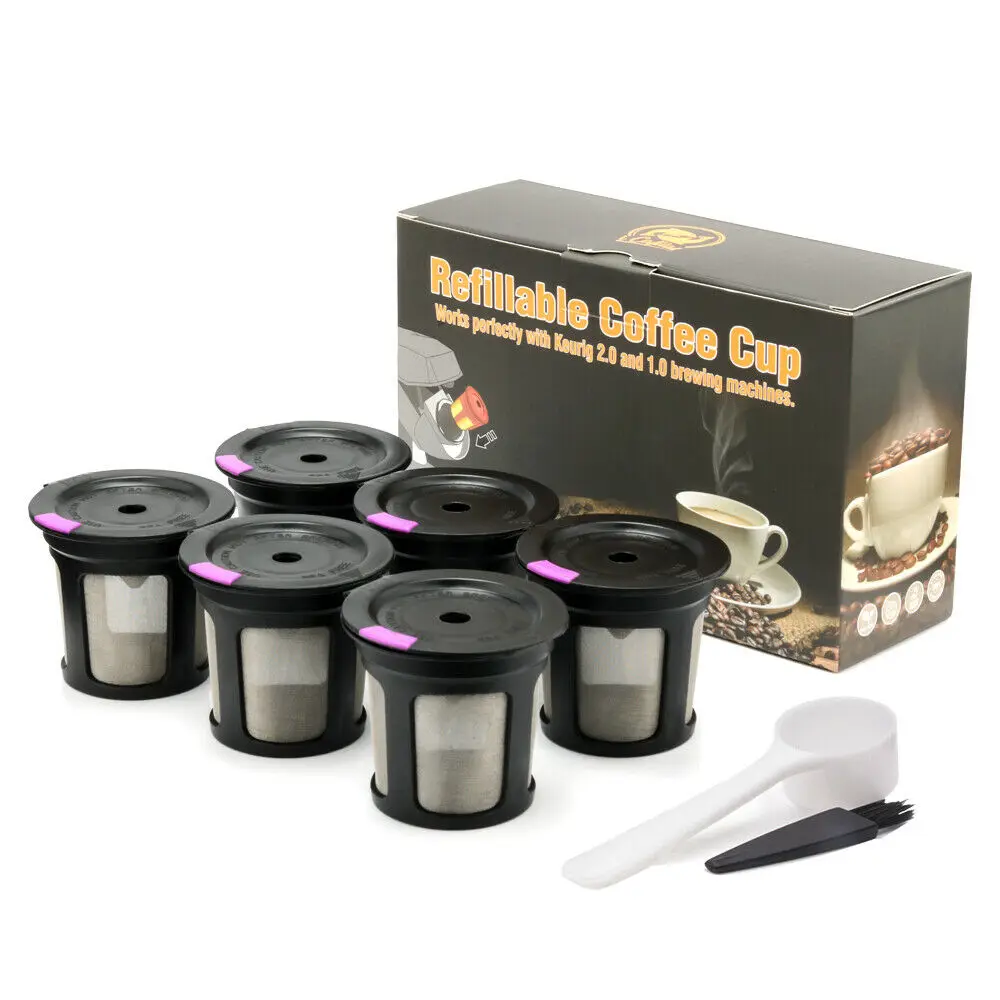 

6pcs/Set Refillable Keurig coffee Capsule Reusable K-cup Filter for 2.0 & 1.0 Brewers Kcup Reusable for Keurig machine K-Carafe