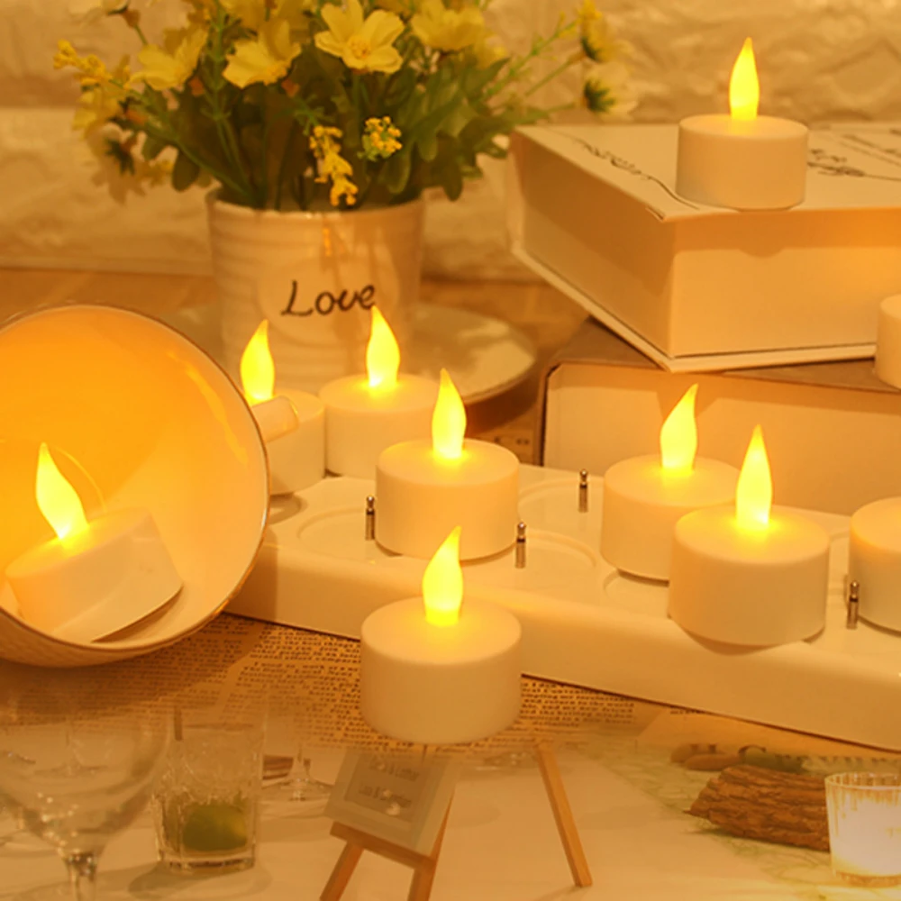 HUSUYUHU SISI Rechargeable LED Candle Light Flameless 12 LED Lights Lasting Shine Battery Windproof Portable Multi-color HUSUYUHU SISI Rechargeable LED Candle Light Flameless 12 LED Lights Lasting Shine Battery Windproof Portable Multi-color