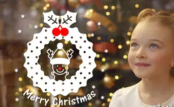 

Christmas small elk snowflake festival Atmosphere decoration Store shop office door decoration sticker window sticker wall stick