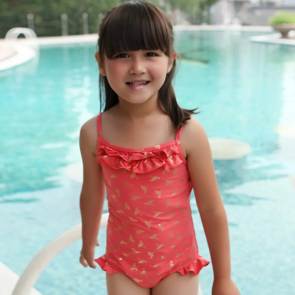 July Sand flamingo swimsuit kids two piece swimwear cute gilr spring